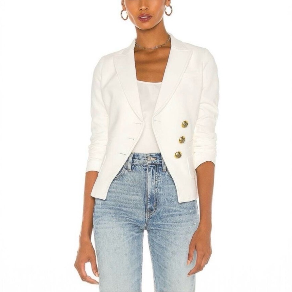 Smythe Wrap Asymmetrical Single Breasted Blazer Cream Ivory White Suit Jacket 12